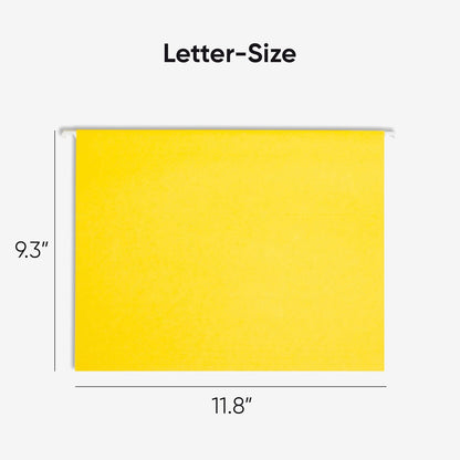 Smead Standard Hanging File Folders, 25 Count, Yellow, 1/5-Cut Adjustable Tabs, Letter Size (64069)