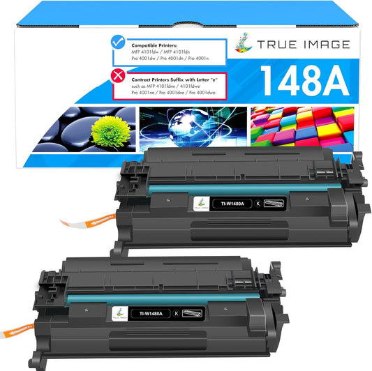 148A Toner Cartridge Black 148X Compatible Replacement for HP 148A 148X W1480X W1480A for HP Laserjet Pro 4001n 4001dw 4001dn MFP 4101fdw 4101fdn Printer Ink (2 Pack)
