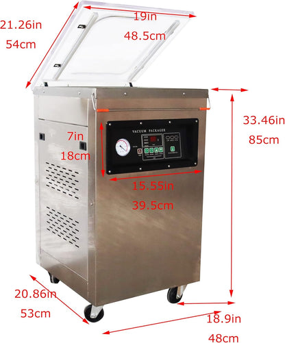 INTSUPERMAI Single Chamber Vacuum Packaging Machine DZ400 Vacuum Seal Machine Stainless Steel Vacuum Sealing Machine Packaging Sealer 110V