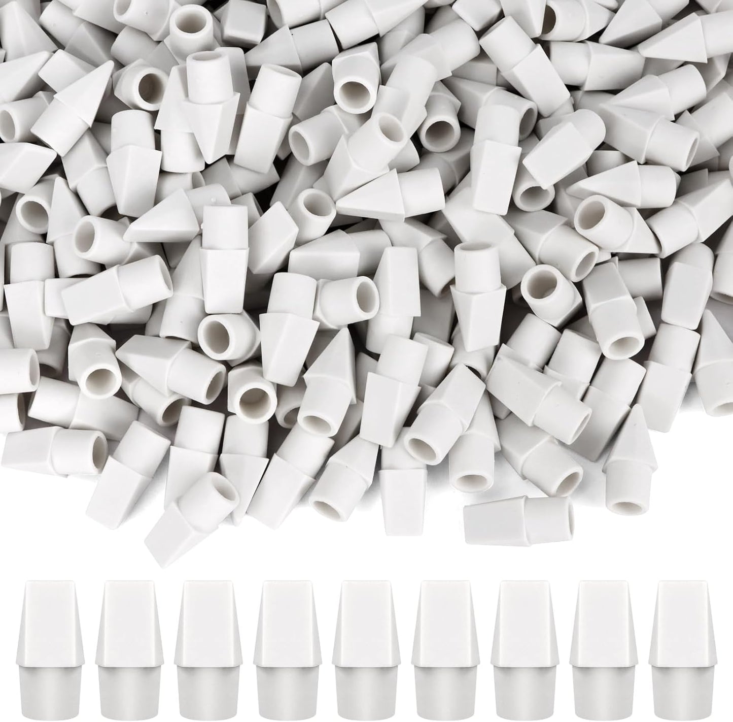 PRALB 400PCS White Pencil Top Eraser, Cap Erasers Toppers for Pencils, Pencil Eraser Caps for School Supplies, Classroom, Office, Party Favors & Games Prizes