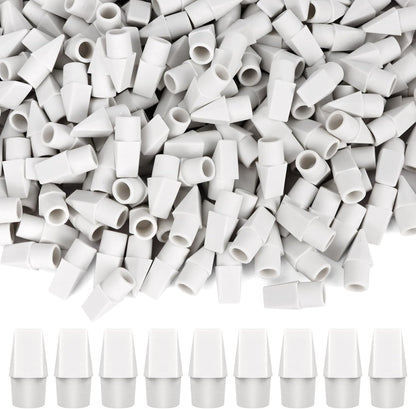 PRALB 400PCS White Pencil Top Eraser, Cap Erasers Toppers for Pencils, Pencil Eraser Caps for School Supplies, Classroom, Office, Party Favors & Games Prizes