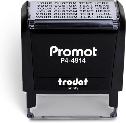 Promot Self Inking Stamp - Extra Large Custom Stamp for Name, Address, Office, or Business Use - Up to 6-Line Personalized Rubber Stamp - Customizable Font & Ink Color - Personalized Name Stamp