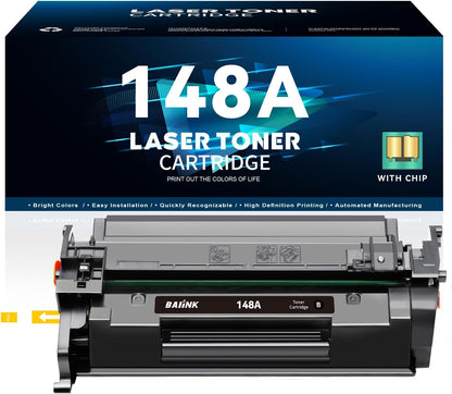 148A Toner Cartridge (with Chip) Compatible Replacement for HP 148A W1480A 148X W1480X Compatible for HP Pro 4001dw 4001dn 4001n MFP 4101fdw 4101fdn Printer (1 Black)