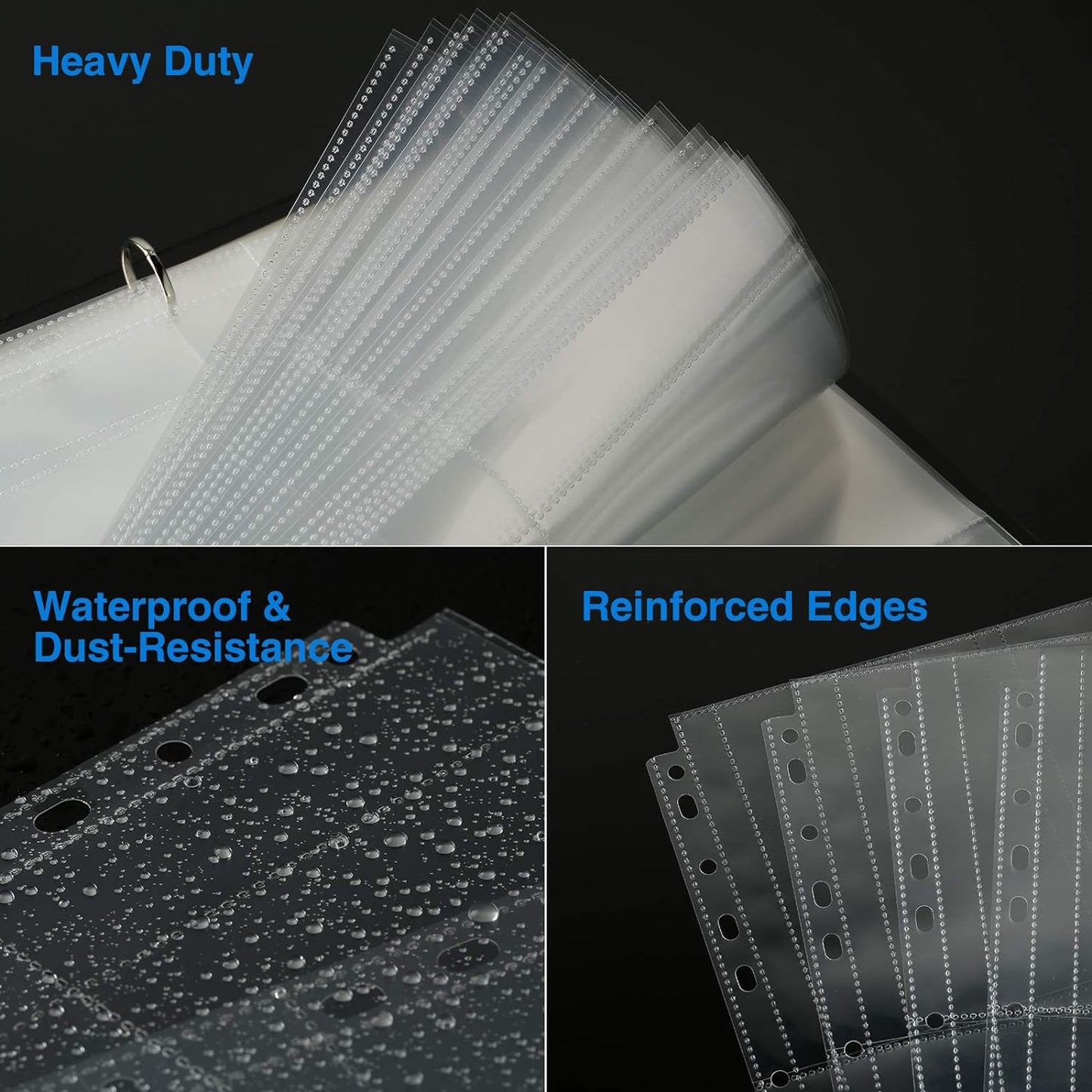 Sooez 30 Pack 4x6 Photo Sleeves for 3 Ring Binder (180 Pictures), Heavy Duty Plastic Album Refill Pages, Clear Archival Sheets 8.5x11