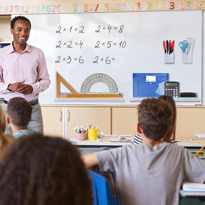 2 Set Acrylic Magnetic Book Shelf & Pen Holder for Whiteboard, 8.8Lbs Bearing Magnetic Books Display Holder for Teacher Classroom Office, White