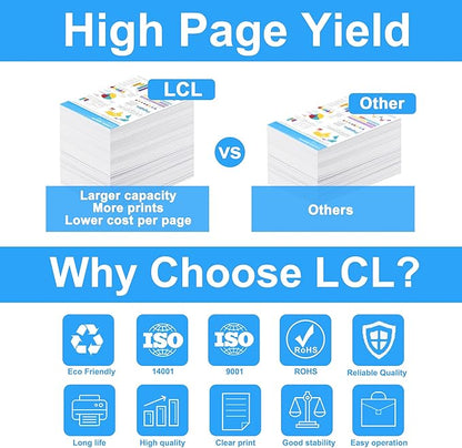 LCL C7020 C7025 C7030 Toner Cartridge High Capacity 106R03741 106R03744 106R03743 106R03742 Replacement for Xerox Versalink C7020 C7025 C7030 Printer (Black Cyan Magenta Yellow 4-Pack)