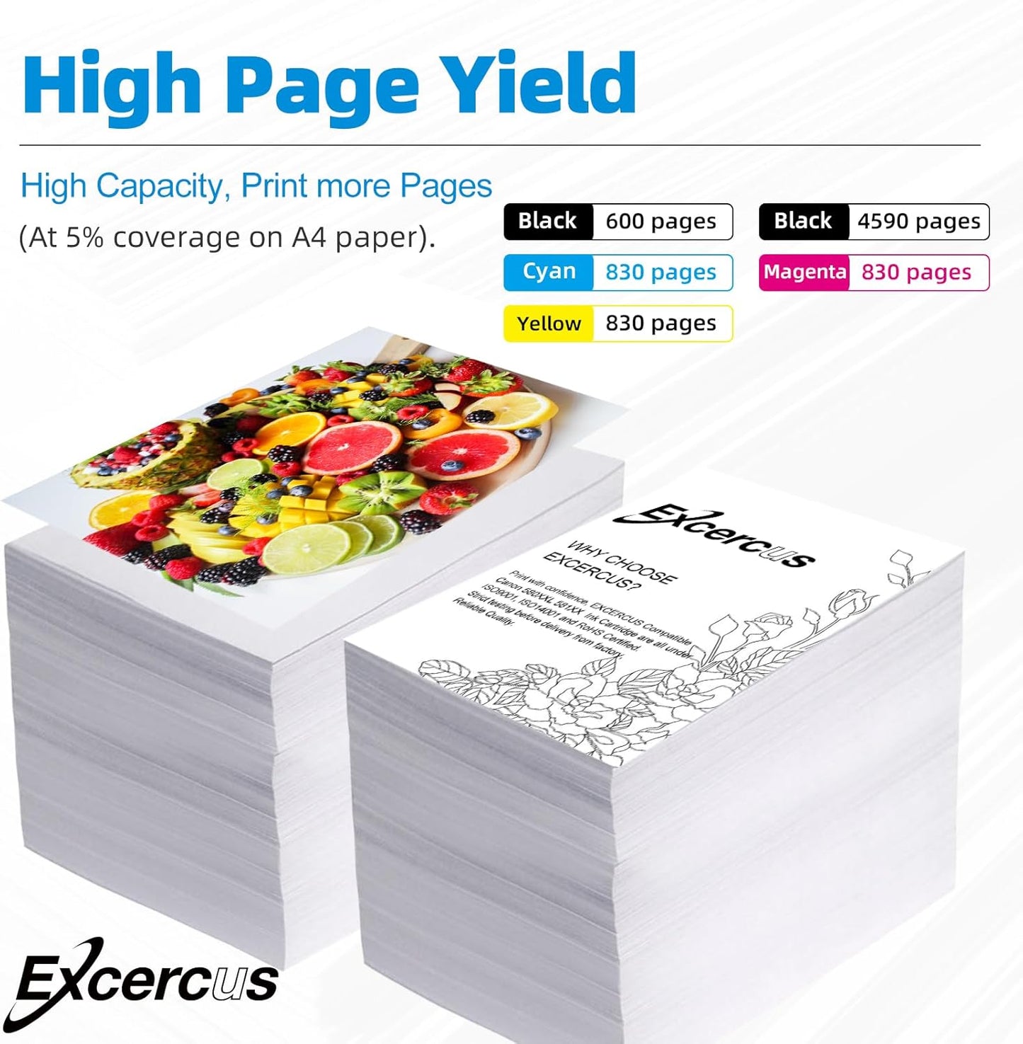 Compatible Ink Cartridge Replacement for Canon PGI-280 XXL CLI 281 Compatible with Canon Pixma TR7520 TR8520 TS6120 TS6220 TS6320 TS8120 TS8220 TS9120 TS9520 TS9521C (2PGBK & BK/C/M/Y 6 PK)