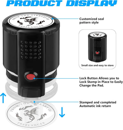 Custom Ink Stamp | Personalized Self Inking Stamp Gifts for Book Lovers, Readers, Teachers | 5 Ink Colors (Design-01)