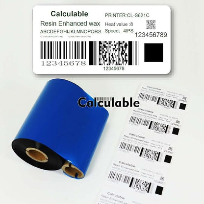 4 Rolls 4.33" x 984' Thermal Transfer Ribbon - Premium Resin-Enhanced Wax Printer Ribbon 1inch core Ink Out for Zebra ZT410,ZT420,ZM400,Sato,Datamax,Citizen,Tsc,Tec, Printer