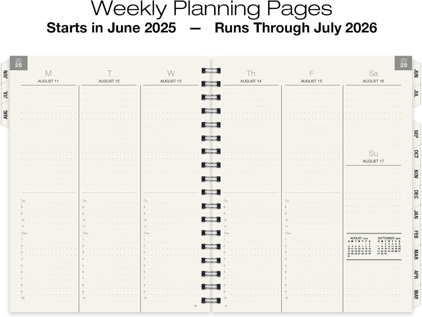 Global Printed Products Essential 7"x9" Monthly & Weekly 2025-2026 Planner - (7" x 9" - June 2025 Through July 2026)