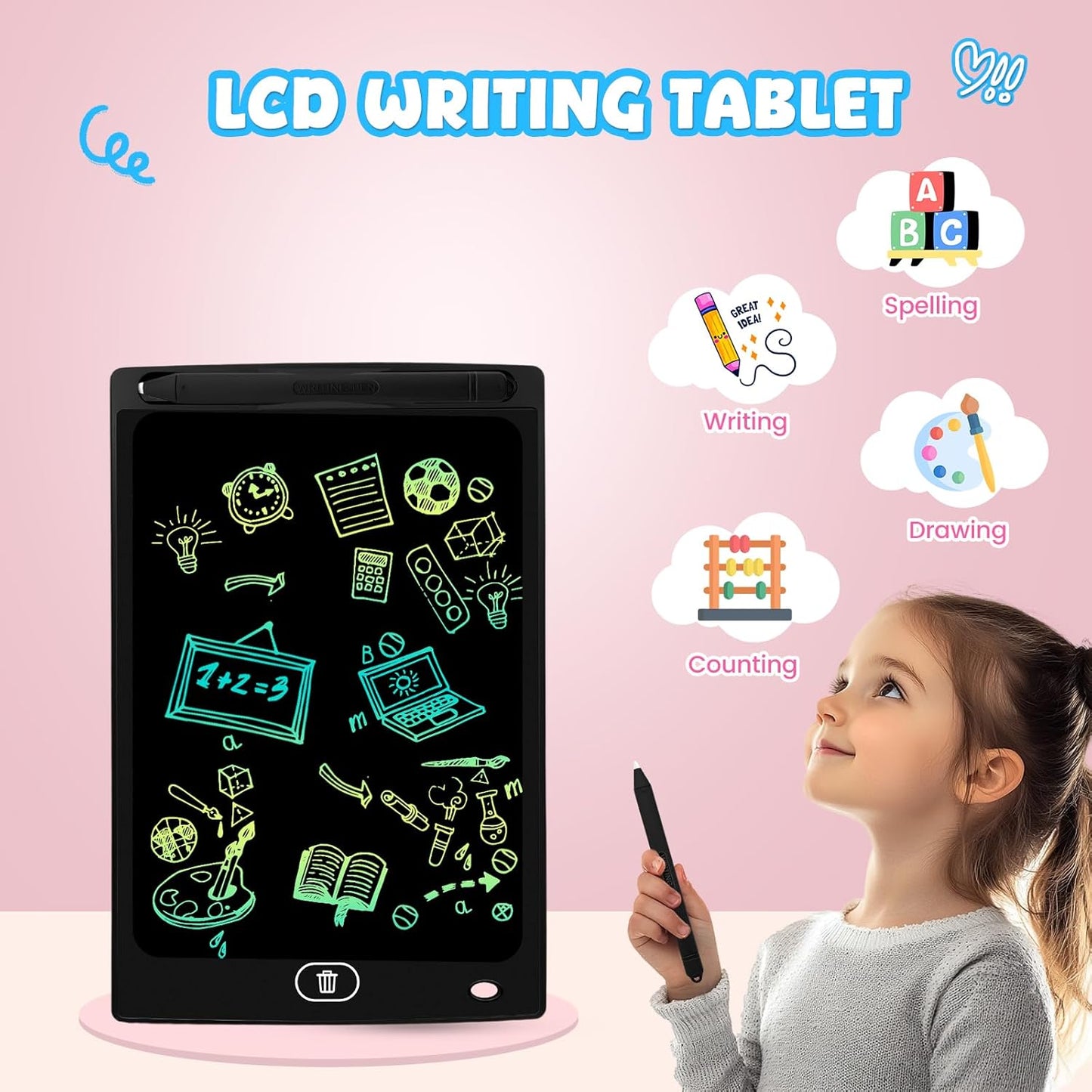24 Pack 8.5 inch LCD Writing Tablet for Kids - Erasable and Reusable Toddler Doodle Board, Ideal Drawing Pad for Learning Toy for Ages 3-8,Gift for Girls Boys