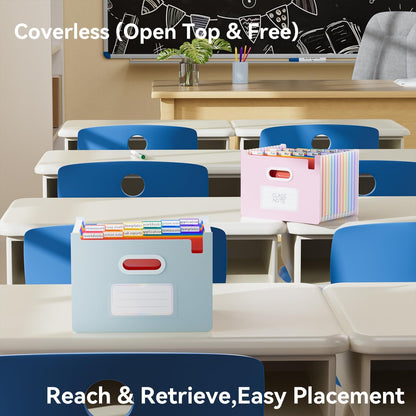 ThinkTex Accordion File Organizer, 12 - Pocket Expanding File Folders Upright & Open Top,for Paper Receipts, Bills&Taxes Organizer, Letter/A4 Size for School, Office, Home with tab-Pinkish Purple