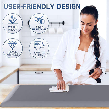 4/5 Inch Thick Kitchen Mat Anti Fatigue Mat Kitchen Rugs Kitchen Decor Non-Slip, Stain Resistant, Waterproof Kitchen Mats Desk Mat for Kitchen, Office, Workshop, Grey, 17'' x 60''