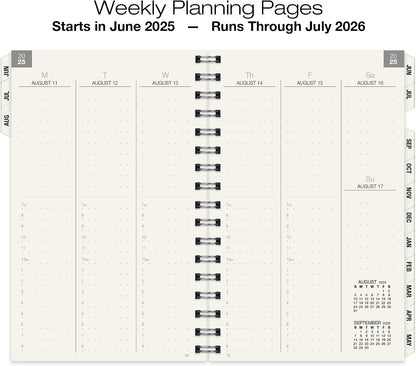 Global Printed Products Essential 5"x8" Monthly & Weekly 2025-2026 Planner - (5" x 8" - June 2025 Through July 2026)