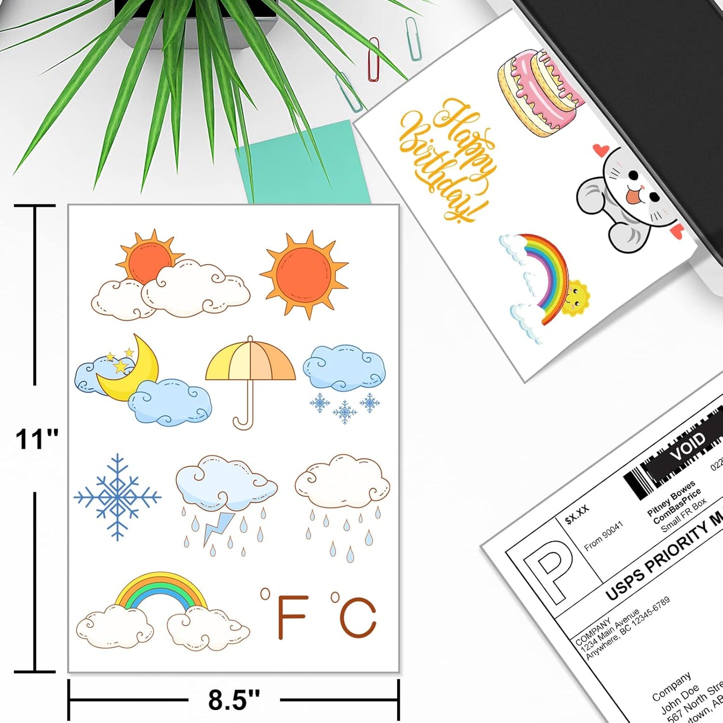 BESTEASY Sticker Paper 8.5" x 11" Full Sheet Label Stickers for Laser & Inkjet Printers, Self-Adhesive Paper Shipping Labels (8000 Sheets,8000 Labels)