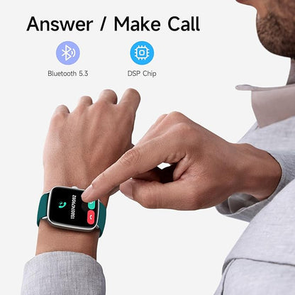 Smart Watch for Men Women, 1.85" HD Smartwatch Compatible iPhone/Samsung/Android (Answer/Make Calls), 100+ Sport Modes Fitness Tracker with Heart Rate/Sleep/SpO2 Monitor, IP68 Waterproof