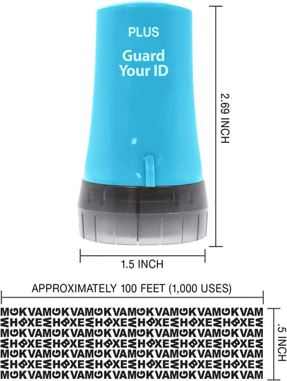 Plus The Original Guard Your ID Advanced Security Roller 2.0 for Identity Theft Prevention Stamping Turquoise
