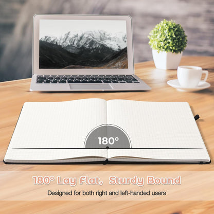 Graph Paper Notebook, Hardcover Notebook 8.5 x 11, Grid Notebook Journal for Women, Men, Large Leather Journals for Writing, Thick Paper, A4 Notebooks for Work, School Supplies, Engineering Pink