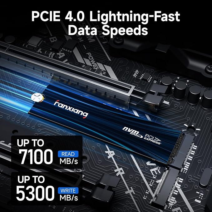 fanxiang 2TB NVMe SSD PCIe Gen 4 Gaming SSD for PS5, Up to 7100MB/s M.2 2280 SSD Compatible with PS5 Storage Expansion, Internal Solid State Drive for Gamers, Professionals, Creators S880E
