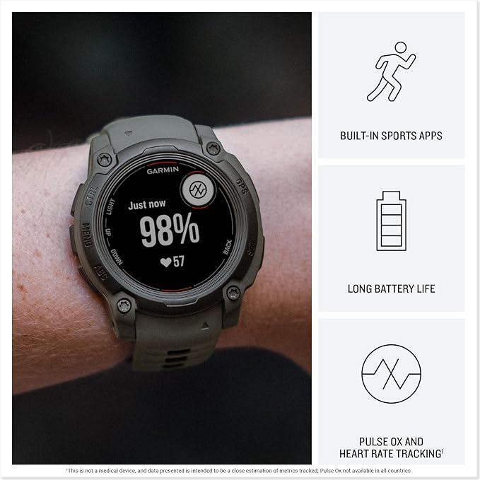 Garmin Instinct® E 45mm, Rugged Outdoor GPS Smartwatch, 24/7 Health Monitoring, Wrist-Based Heart Rate, Up to 16 Days of Battery Life, Charcoal