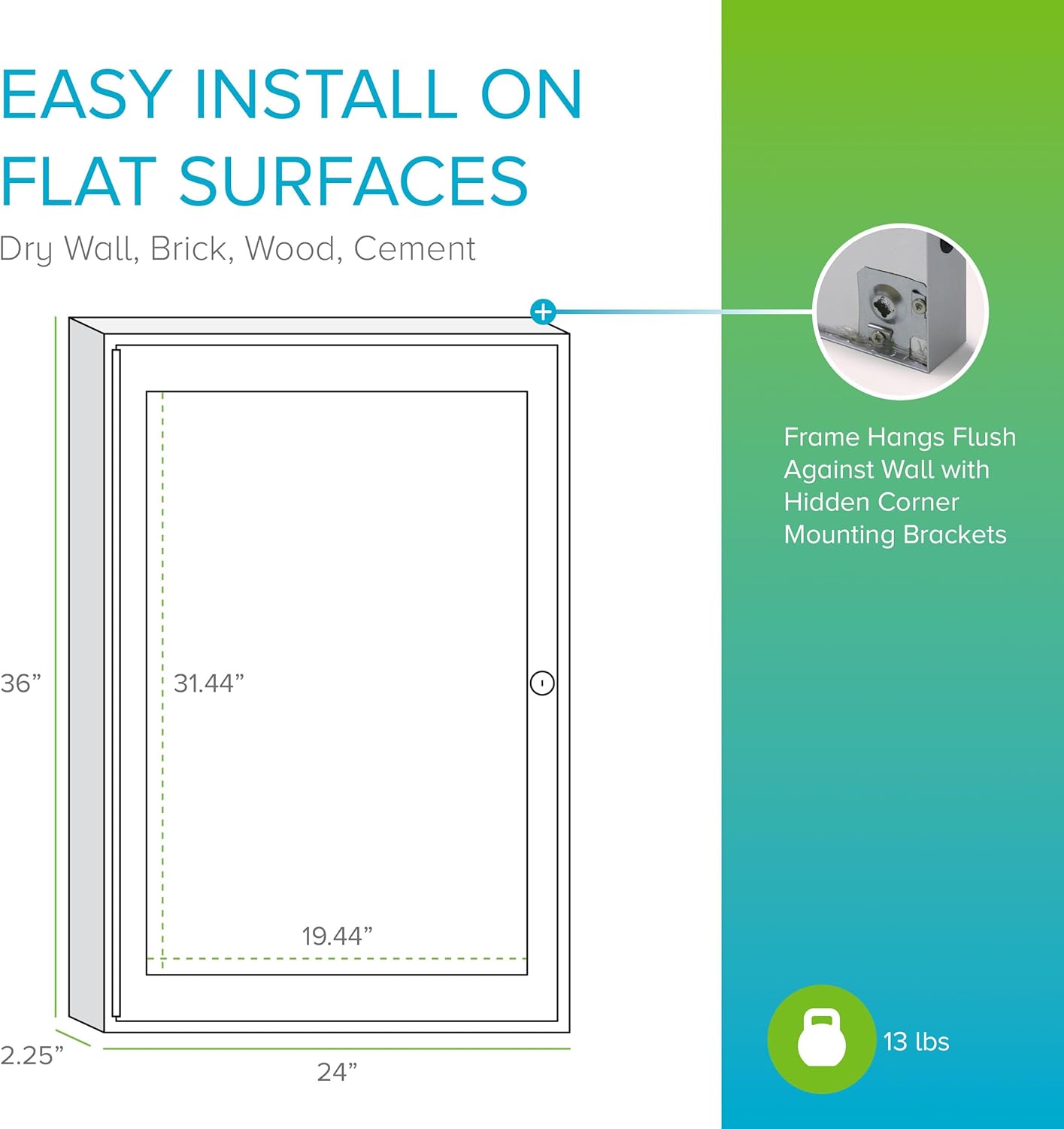 Ghent 36"x24" 1-Door Outdoor Enclosed Vinyl Bulletin Board, Shatter Resistant, with Lock, Satin Aluminum Frame - Caramel, Made in the USA (PA13624VX-181)