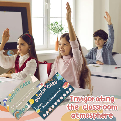 Fumete 400 Pcs Punch Cards for Classroom Reward Cards Behavior Incentive Loyalty Awards for Kids Students Teachers School Business, 8 Styles, 3.5 x 2 in(10 Morandi Punches Style)