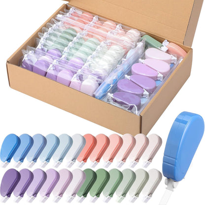 Chivao 100 Pack Mini Correction Tape Bulk Ink Corrector Eraser Tape Set Cute Aesthetic Colorful Instant Correction Applicator for Office School Student Stationery Supplies, 0.2 x 158 Inch (Pastel)