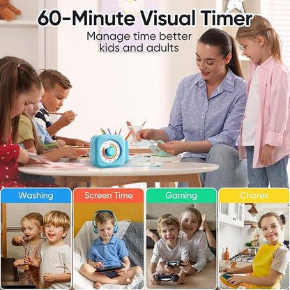60-Minute Visual Timer for Kids, Silent Rainbow Countdown Timer for Time Management, Homeschool, Classroom, Home, Office