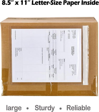 2.5 Mil Premium Clear 9.5'' x 12'' Packing List Envelopes, Adhesive Shipping Label/Documents Pouches/Sleeves for Full Page Letter-size (8.5''x11'') Papers (50 Pack)