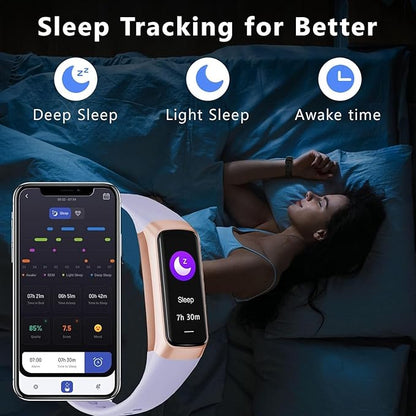 Fitness Tracker with 24/7 Heart Rate Blood Oxygen Sleep Monitor,Activity Tracker with 1.1" AMOLED Touch Color Screen, Multiple Sport Modes Step Counter,IP68 Waterproof for Women Men