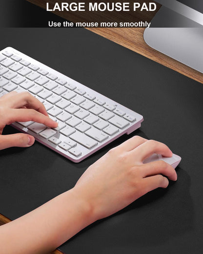 Leather Desk Pad Protector, Small Desk Mat,Office Desk mat,Computer and Laptop Mat, Non-Slip PU Leather Desk Blotter, Desktop Protector and Cover for Keyboard and Mouse(31.5"x15.7",Black)