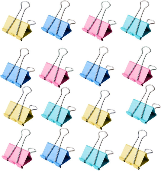 Ufmarine Small Binder Clips 1 inch Length, Colorful, for Office (64 Pcs)