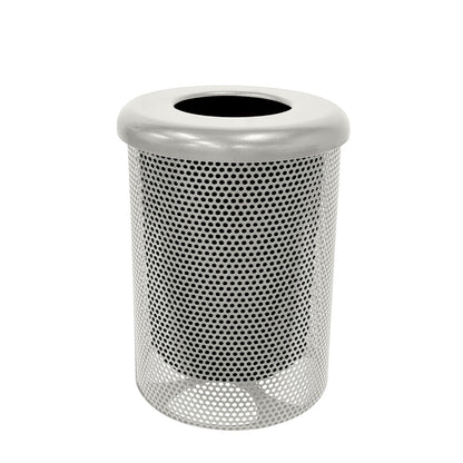 RFT-P-Gry Heavy Duty Round Trash Receptacle with Flat Top, Liner Included, 32 Gallon, Gray, Made in America