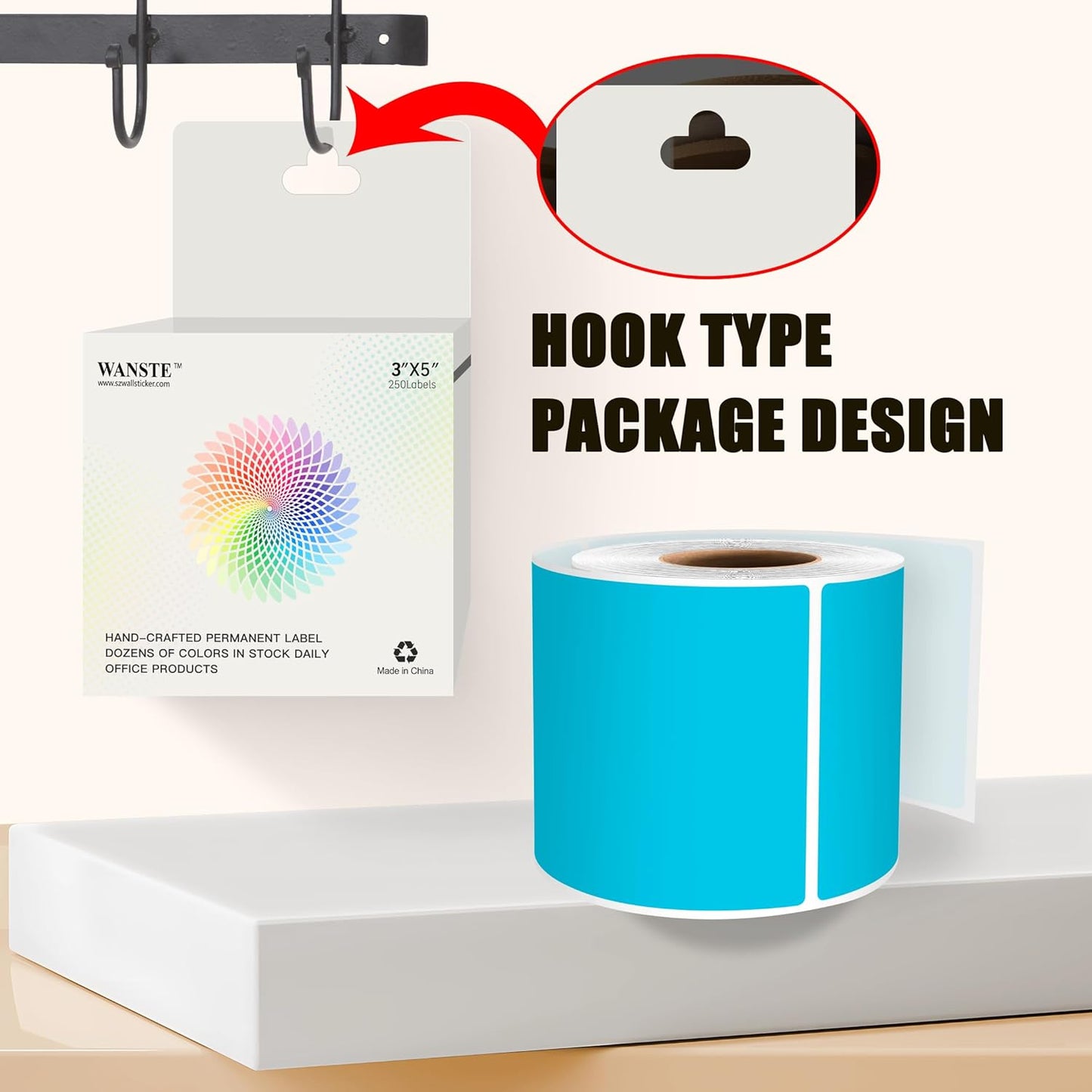 3 x 5 Inch 250Pcs Rectangle Color Coding Stickers,Strong Adhesion Easy to Write Label for Moving,Box Organization,Inventory,Business,Teal Blue