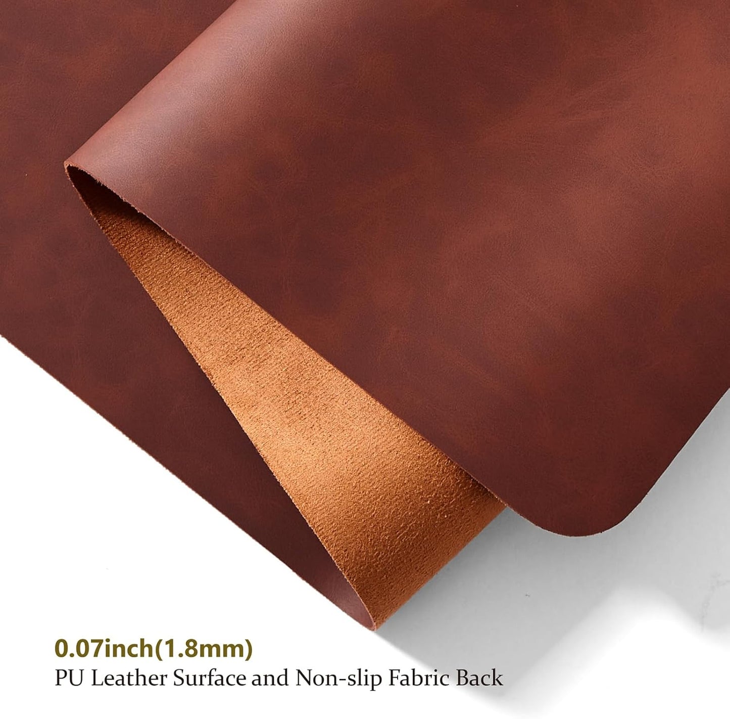 Distressed Leather Desk Mat - Non-Slip PU Desk Pad for Office and Home - Desk Organization and Accessories - Ideal for Large Mouse Pad and Desk Mats on Top of Desks(Mahogany,31.5"x 15.7")