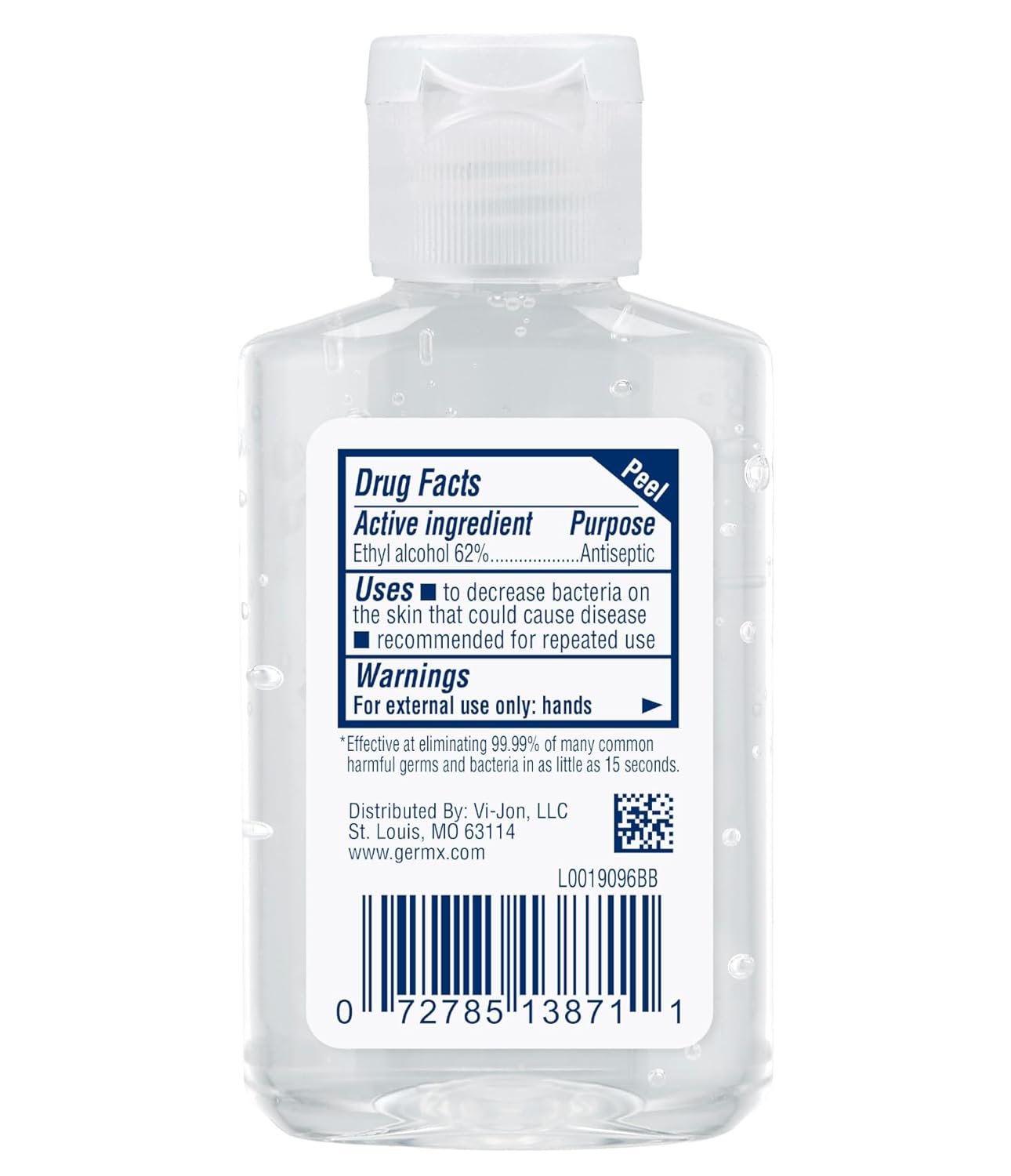 Germ-X Original Hand Sanitizer, Non-Drying Moisturizing Gel with Vitamin E, Instant and No Rinse Formula, Bulk Mini Travel Size for On-The-Go, 2 Fl Oz (Pack of 48)