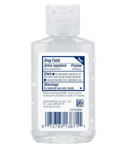 Germ-X Original Hand Sanitizer, Non-Drying Moisturizing Gel with Vitamin E, Instant and No Rinse Formula, Bulk Mini Travel Size for On-The-Go, 2 Fl Oz (Pack of 48)