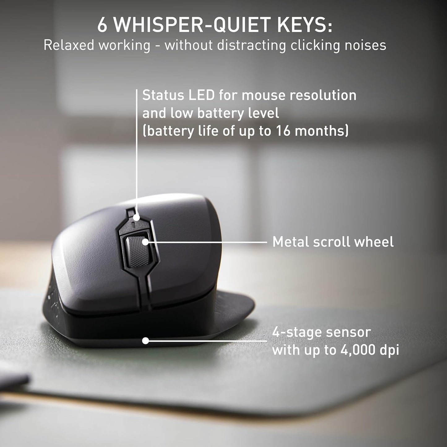 Cherry Stream Mouse Comfort. Silent Click with Ergonomic Shape and Wireless Freedom.