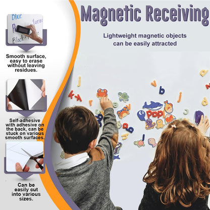 Magnetic Whiteboard Sticker - Adhesive Backing 60" x 36" Dry Erase Board for Wall Whiteboard Contact Paper for Office Home Include Starter Kit