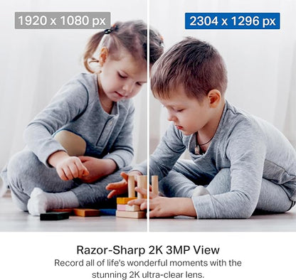 Tapo TP-Link 2K Pan/Tilt Indoor Security Camera for Baby Monitor, Pet Camera, Motion Detection & Tracking, 2-Way Audio, Cloud & SD Card Storage, Works w/Alexa & Google Home, Black, C211(2-Pack)