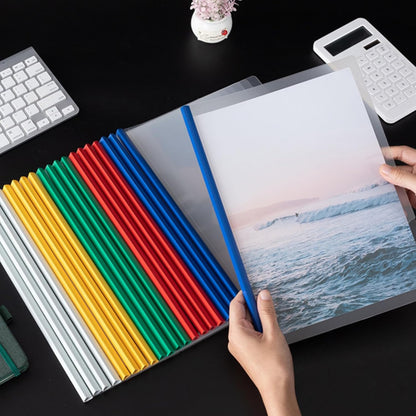 JOERSH 40Pcs Clear Report Covers with Sliding Bar, 40 Sheet Capacity Plastic Binder Paper Protector, Report Folders with Clear Cover for Resume File Documents, 5 Colors