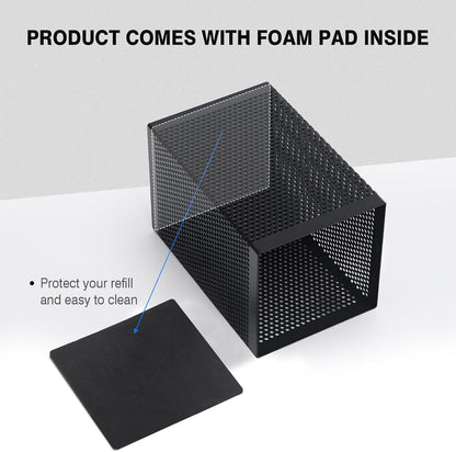 Comix Mesh Pen Holder Desk, Wire Pencil Holder with Foam Pad and Non-Slip Bottom Office Supplies Desk Organizer for Home Office School, 1 Pack