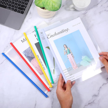 100 Pcs Clear Report Cover with Sliding Bar 30 Sheet Capacity Presentation Binder Transparent Resume Folder Plastic Folder for File Report School Office (8.8 X 12.4 Inch)