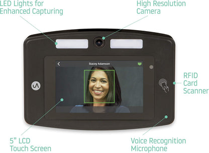 uAttend Touch-Free Voice Control and Facial Recognition Time Clock System for Employees and Small Businesses (DR2000)