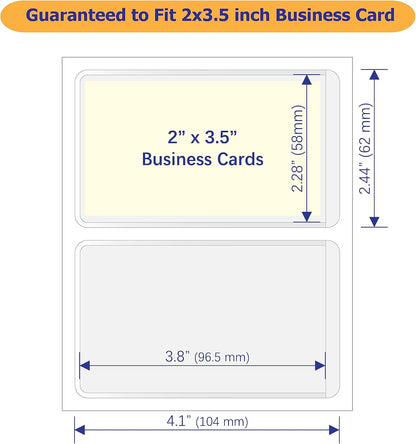 Clear Adhesive Business Card Pocket swith Side Open for Loading, 50 Pack, Plastic Labels Holders for Storage Bins and Library Card, Ideal for Organizing and Protecting Your Business Cards