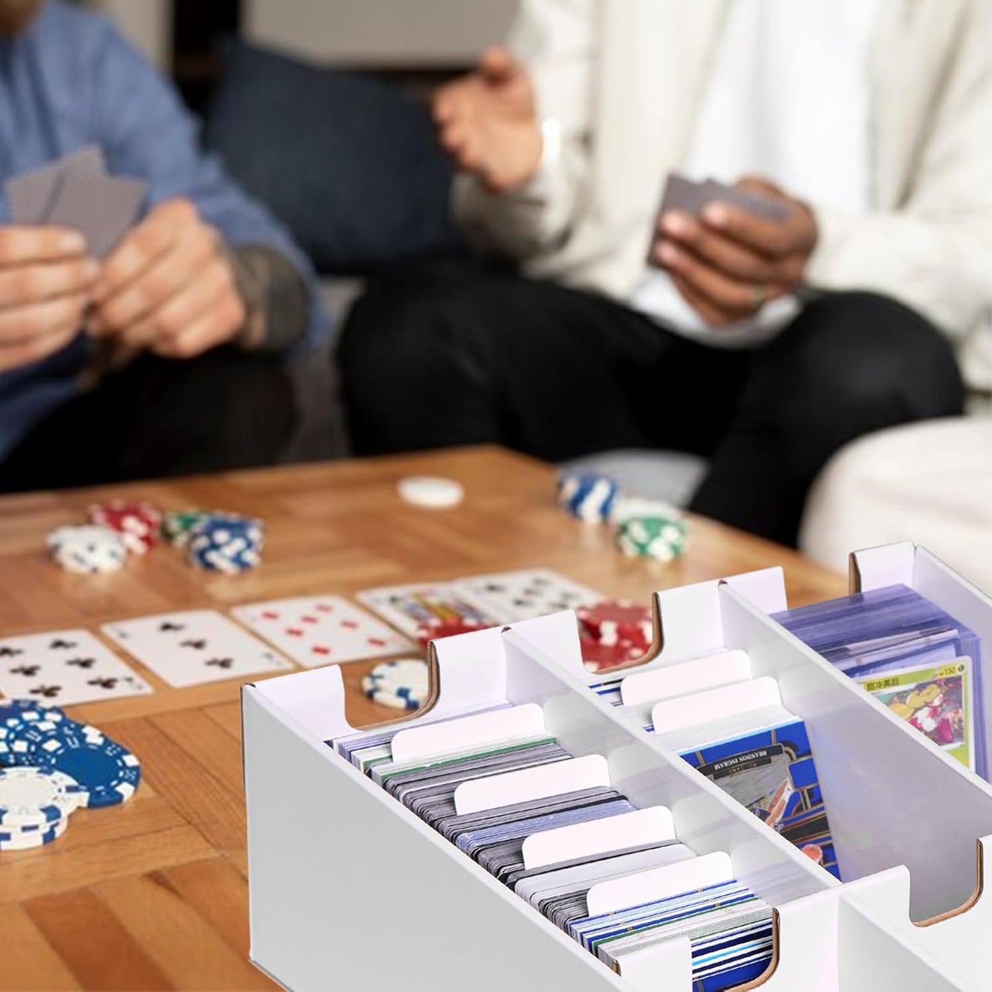 NUMINA 2 Pack High Capacity 3 Row Trading Card Storage Box 6-Cell Organizer Holds 3200+ Cards Fits MTG, Sports, TCG Compatible with Toploaders & Magnetic Cases