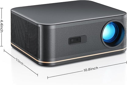 2000 ANSI 4K Full HD Projector with WiFi and Bluetooth, HAPPRUN Movie Home Theater with Auto Focus, 300'' Display for Indoor/Outdoor, Smart Proyector Compatible with Phone/TV Stick/PC/PS5