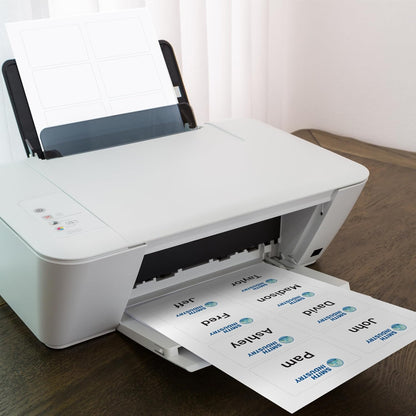 Premium Label Supply Blank Printable Name Tag Stickers - 2-1/3" x 3-3/8" - Laser/Inkjet Compatible – (8 per Sheet) 100 Sheets – 800 Total Adhesive Name Tags