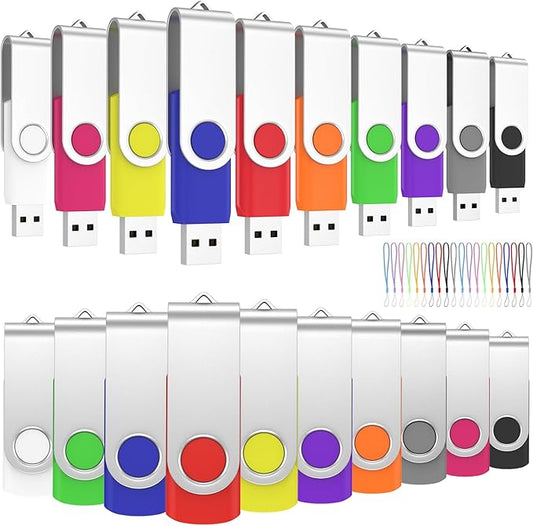 ABLAZE 1GB USB Flash Drive 100 Pack, USB 2.0 Thumb Drives Bulk Memory Sticks Pendrives 100PCS (Mixcolors)