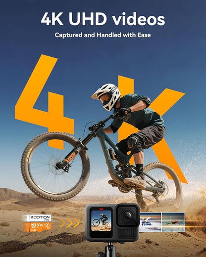 KOOTION 128GB Micro SDXC UHS-I U3 V30 A1 Memory Card - High Speed TF Card for Phone, Camera